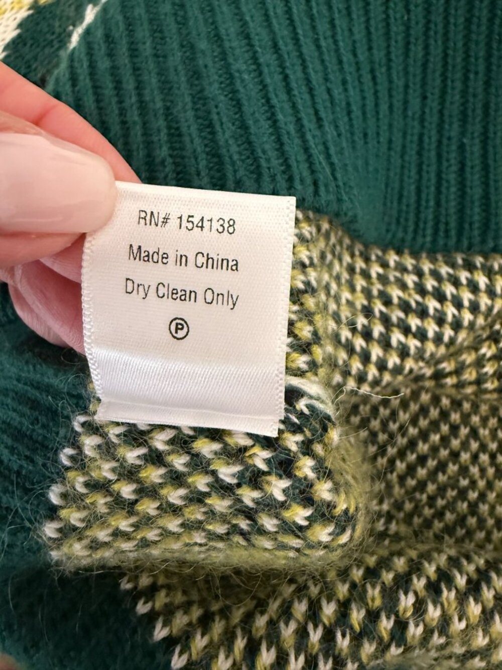 Staud Knave Cardigan in Green Cypress Argyle - Size S - Picture 7 of 8